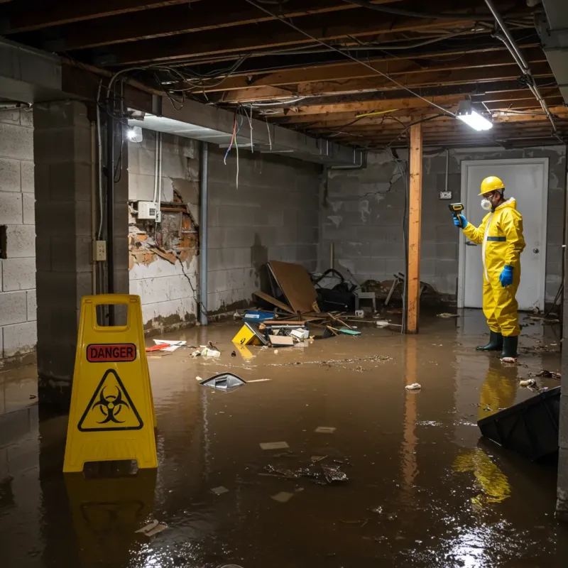 Flooded Basement Electrical Hazard in Irwin, PA Property